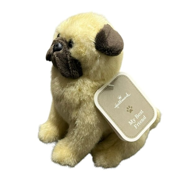 Hallmark My Best Friend Dog Plush Pug Small 7 inch Stuffed Animal Toy NEW - Picture 3 of 9
